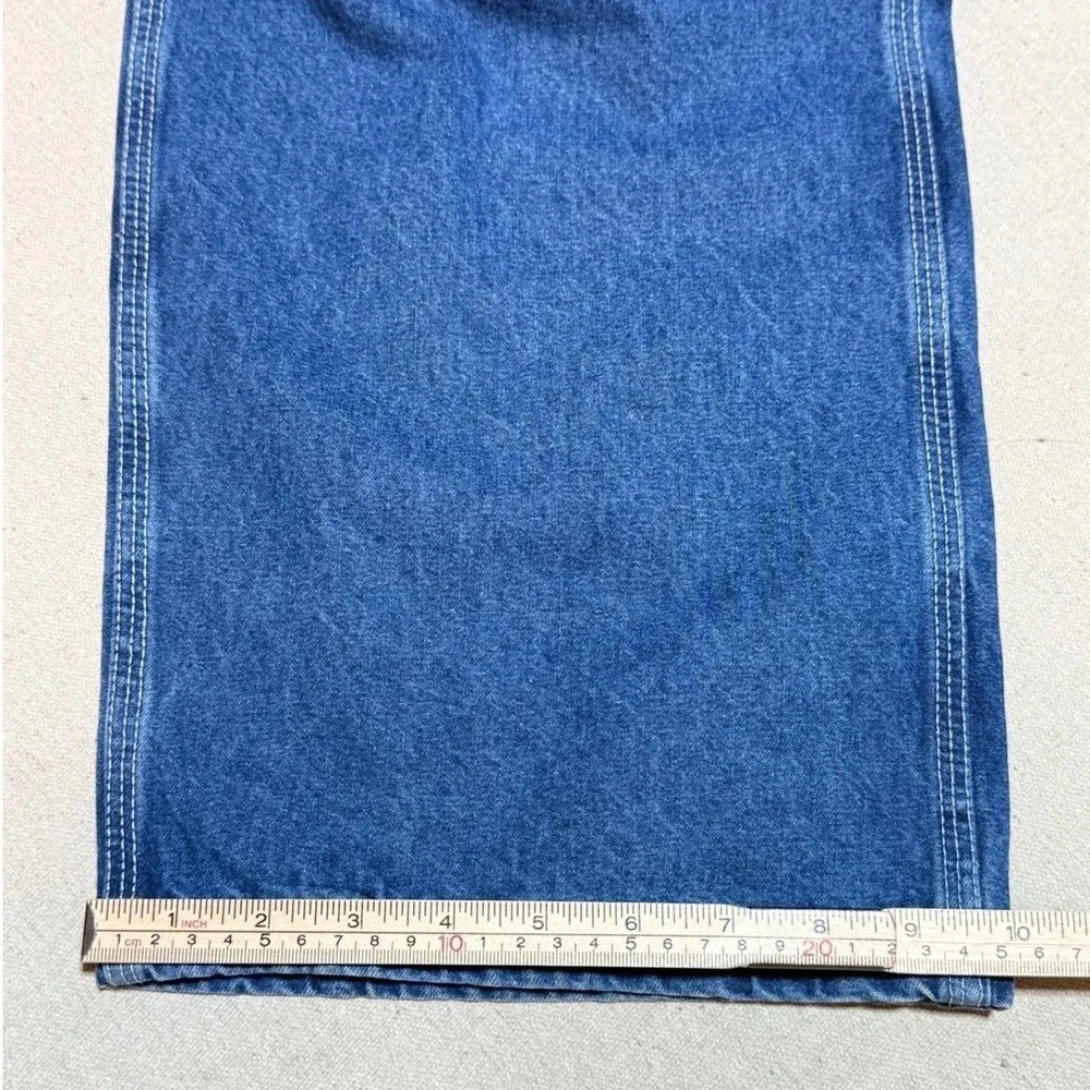 Carhartt Denim Overalls 34x32 R07DST Workwear Blue Cotton Made in USA vintage